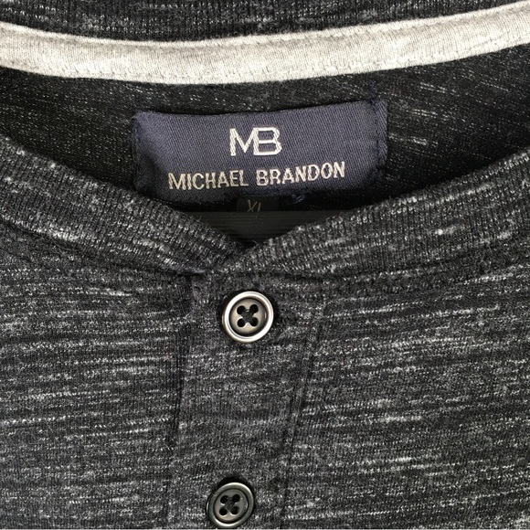 Michael Brandon XL Long Sleeve Dark Gray Short Sleeve Tshirt - Picture 1 of 8